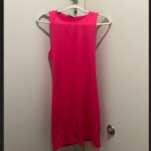 Zara hot pink body con dress